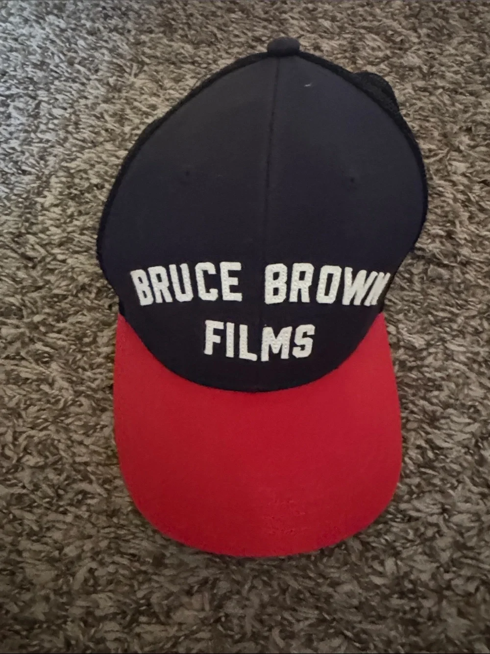 Bruce Brown Films Trucker Hat in Navy and Red